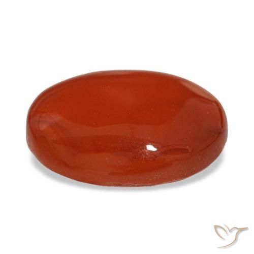 Cornalina vermelho natural 2,85ct, corte oval, translúcido