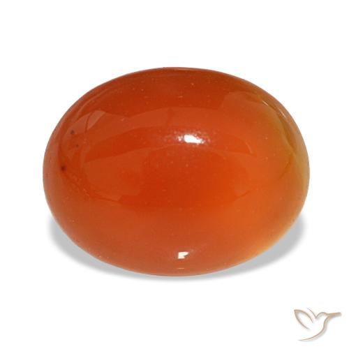 Cornalina vermelho natural 2,55ct, corte oval, translúcido
