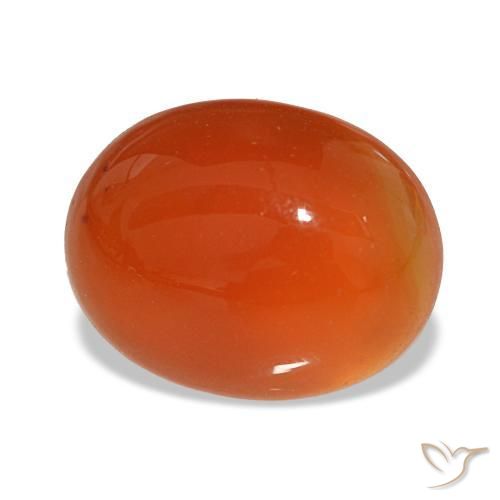 Cornalina vermelho natural 2,55ct, corte oval, translúcido