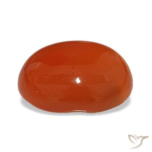 Cornalina vermelho natural 2,55ct, corte oval, translúcido