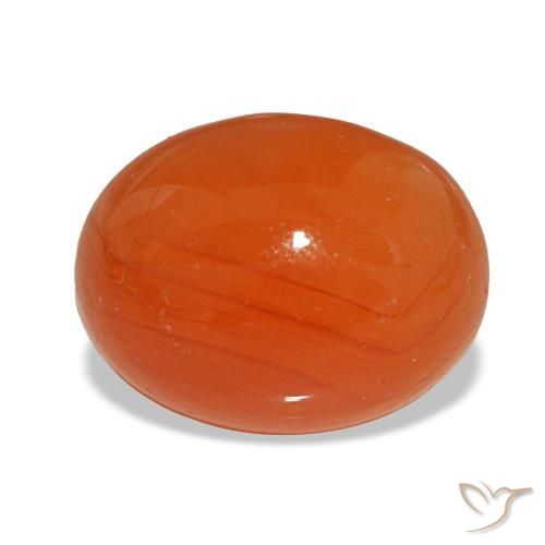 Cornalina vermelho natural 2,18ct, corte oval, translúcido