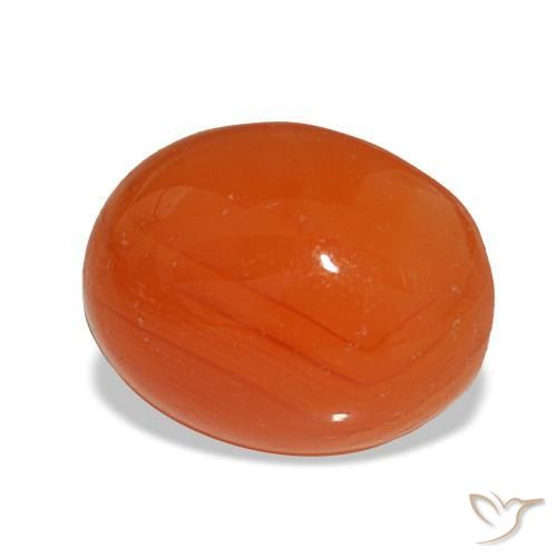 Cornalina vermelho natural 2,18ct, corte oval, translúcido