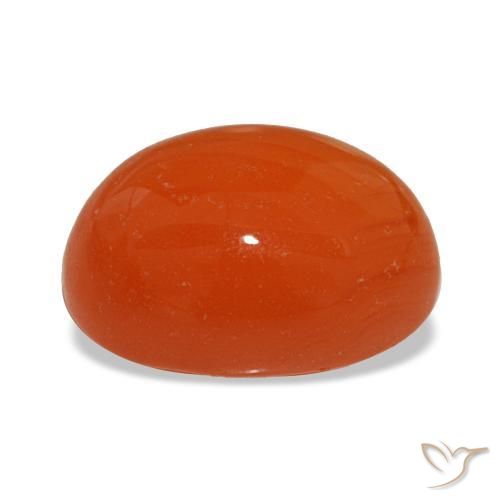 Cornalina vermelho natural 2,18ct, corte oval, translúcido