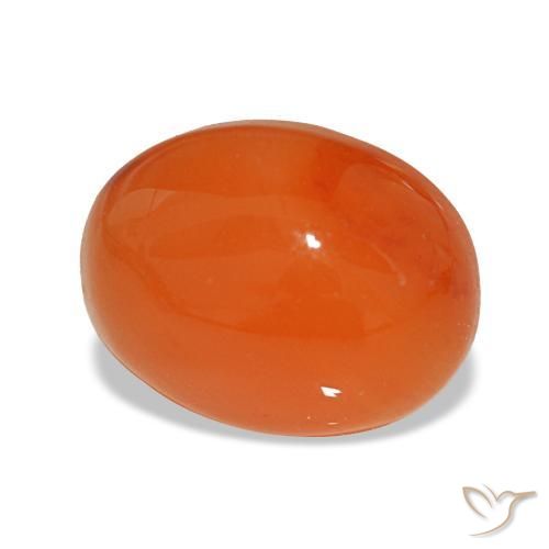 Cornalina vermelho natural 2,38ct, corte oval, translúcido