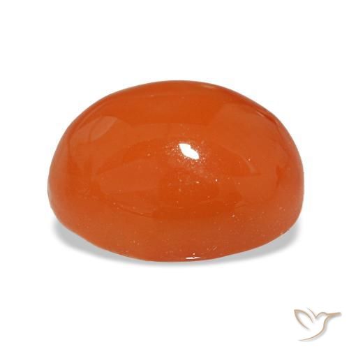 Cornalina vermelho natural 2,38ct, corte oval, translúcido