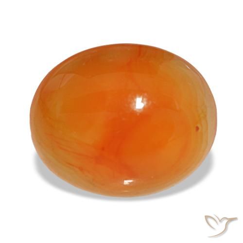 Cornalina vermelho natural 3,24ct, corte oval, translúcido