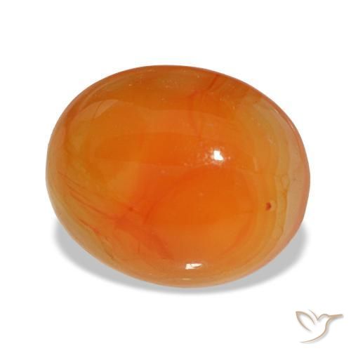 Cornalina vermelho natural 3,24ct, corte oval, translúcido