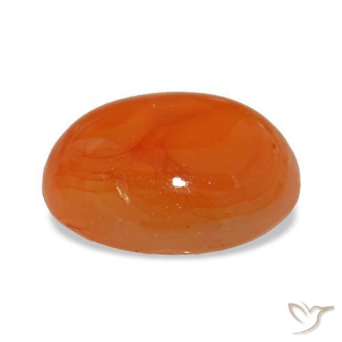 Cornalina vermelho natural 3,24ct, corte oval, translúcido