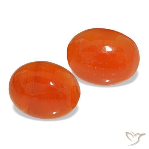 Pedras preciosas de cornalina vermelho natural de 5,18 ct, corte oval, translúcido