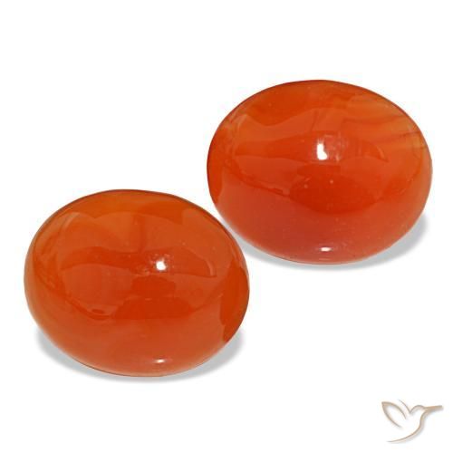Pedras preciosas de cornalina laranja natural de 6,01 ct, corte oval, translúcido