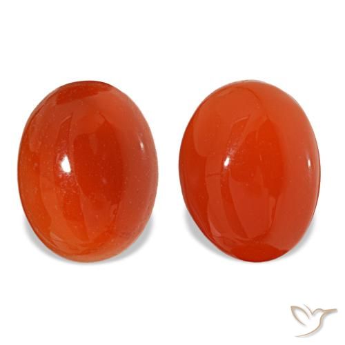 Pedras preciosas de cornalina laranja natural de 3,46 ct, corte oval, translúcido