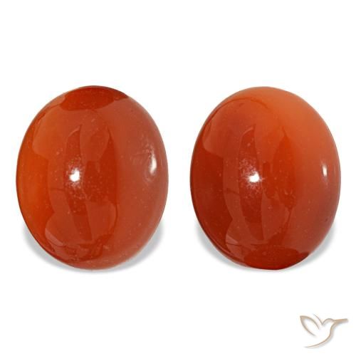 Pedras preciosas de cornalina laranja natural de 5,88 ct, corte oval, translúcido