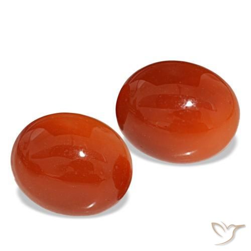 Pedras preciosas de cornalina laranja natural de 5,88 ct, corte oval, translúcido