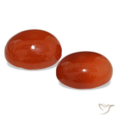 Pedras preciosas de cornalina laranja natural de 5,88 ct, corte oval, translúcido