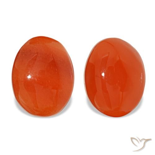 Pedras preciosas de cornalina laranja natural de 4,25 ct, corte oval, translúcido