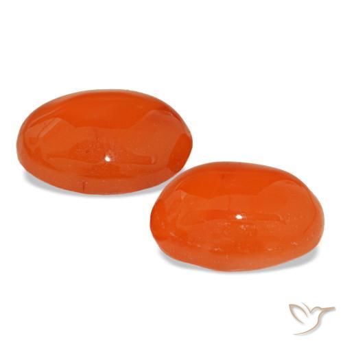 Pedras preciosas de cornalina laranja natural de 4,71 ct, corte oval, translúcido