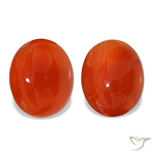 Pedras preciosas de cornalina laranja natural de 6,25 ct, corte oval, translúcido