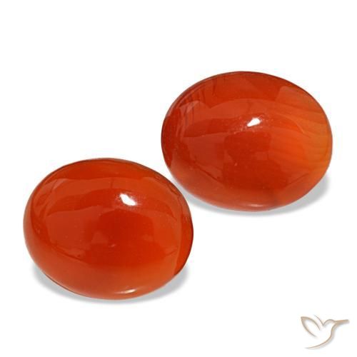 Pedras preciosas de cornalina laranja natural de 6,25 ct, corte oval, translúcido