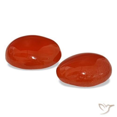 Pedras preciosas de cornalina laranja natural de 6,25 ct, corte oval, translúcido