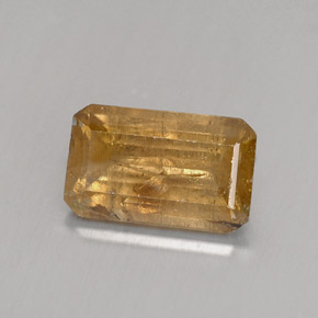 Cassiterita marrom natural 4,50ct, corte esmeralda, SI-I1