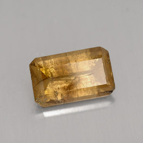 Cassiterita marrom natural 4,50ct, corte esmeralda, SI-I1