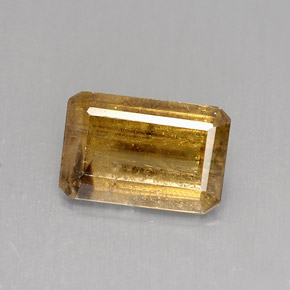 Cassiterita marrom natural 4,12ct, corte esmeralda, SI