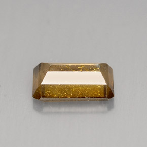Cassiterita marrom natural 4,12ct, corte esmeralda, SI