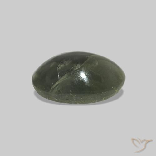 Cat's Eye Alexandrite Verde Musgo Natural 0.69ct, oval, Opaco