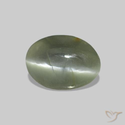 Cat's Eye Alexandrite Verde acinzentado Natural 0.50ct, oval, Transparente