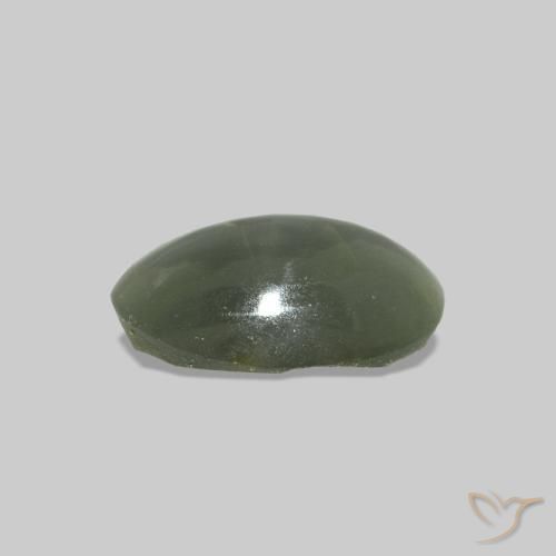 Cat's Eye Alexandrite Verde acinzentado Natural 0.50ct, oval, Transparente
