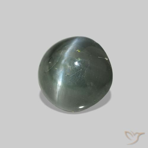 Cat's Eye Alexandrite verde quente Natural 0.53ct, Redondo, Opaco