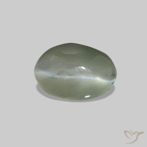 Cat's Eye Alexandrite Verde acinzentado Natural 0.93ct, oval, Opaco