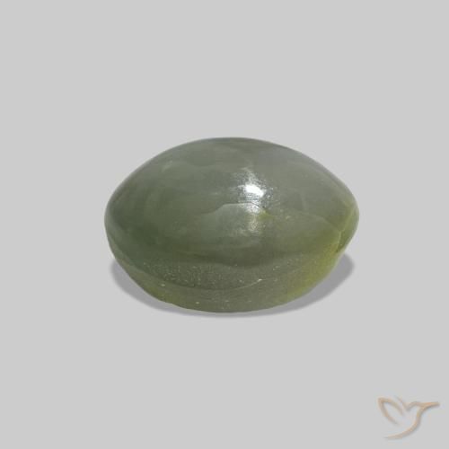 Cat's Eye Alexandrite Verde acinzentado Natural 0.93ct, oval, Opaco