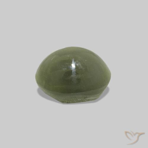 Cat's Eye Alexandrite Verde médio Natural 0.81ct, oval, Opaco