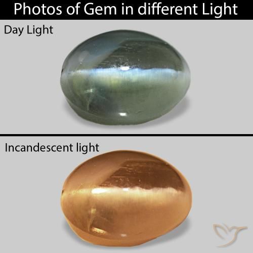 Cat's Eye Alexandrite Verde Natural 0.74ct, oval, Opaco