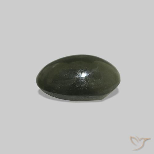 Cat's Eye Alexandrite Verde médio Natural 0.61ct, oval, Opaco