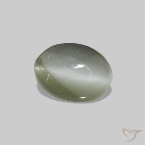 Cat's Eye Alexandrite Verde acinzentado Natural 0.61ct, oval, Opaco