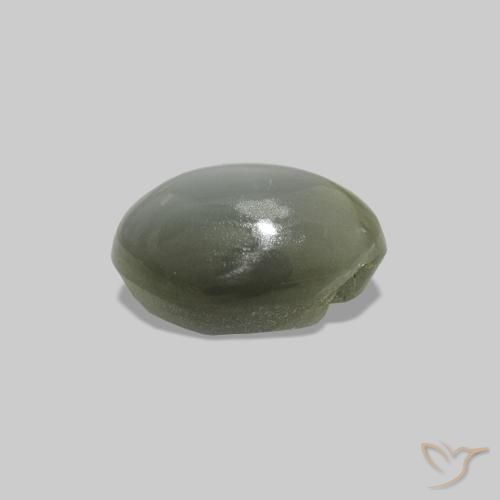 Cat's Eye Alexandrite Verde acinzentado Natural 0.61ct, oval, Opaco