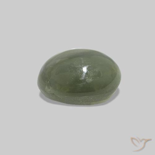 Cat's Eye Alexandrite Verde acinzentado Natural 0.70ct, oval, Opaco