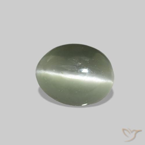 Cat's Eye Alexandrite Verde acinzentado Natural 0.49ct, oval, Opaco