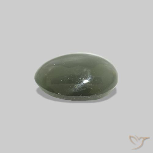 Cat's Eye Alexandrite Verde acinzentado Natural 0.49ct, oval, Opaco