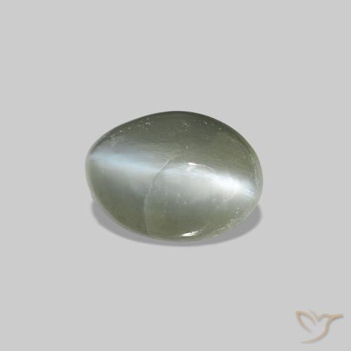 Cat's Eye Alexandrite Verde médio Natural 0.40ct, oval, Opaco