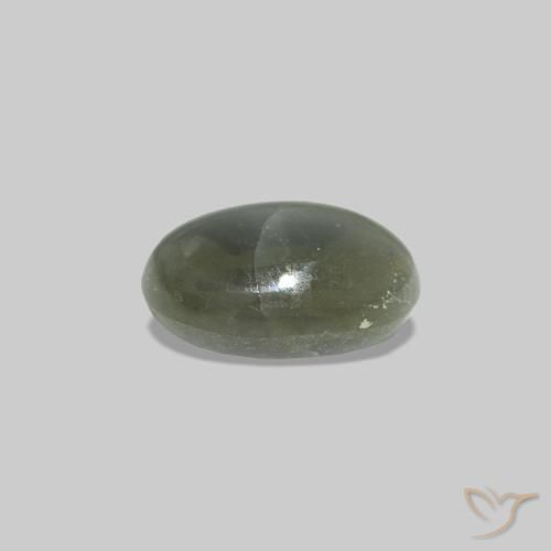 Cat's Eye Alexandrite Verde médio Natural 0.40ct, oval, Opaco