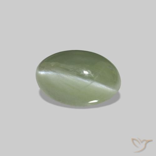 Cat's Eye Alexandrite Verde acinzentado Natural 0.69ct, oval, Opaco