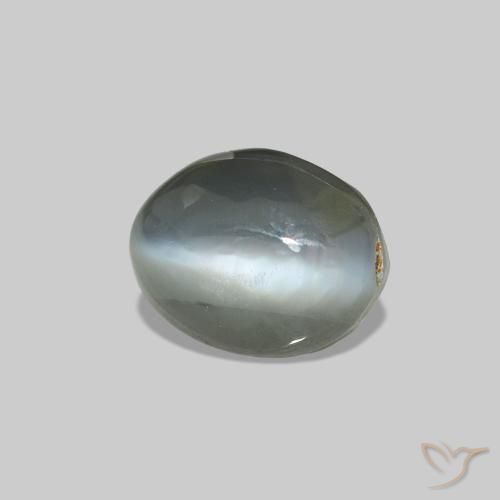 Cat's Eye Alexandrite Cinzento Esverdeado Pálido Natural 0.64ct, oval, Opaco