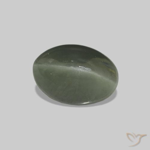 Cat's Eye Alexandrite Verde Floresta Pálido Natural 0.76ct, oval, Opaco