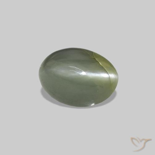 Alexandrita Olho de Gato Verde médio Natural 0.56ct, Corte Oval, Opaco