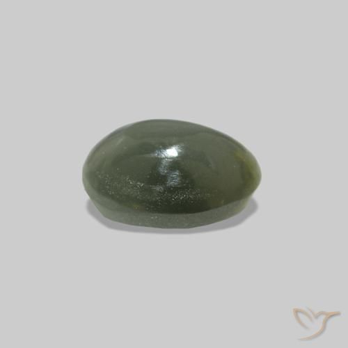 Alexandrita Olho de Gato Verde médio Natural 0.56ct, Corte Oval, Opaco