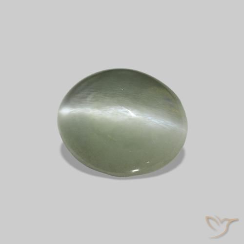 Cat's Eye Alexandrite Verde médio Natural 0.56ct, oval, Opaco