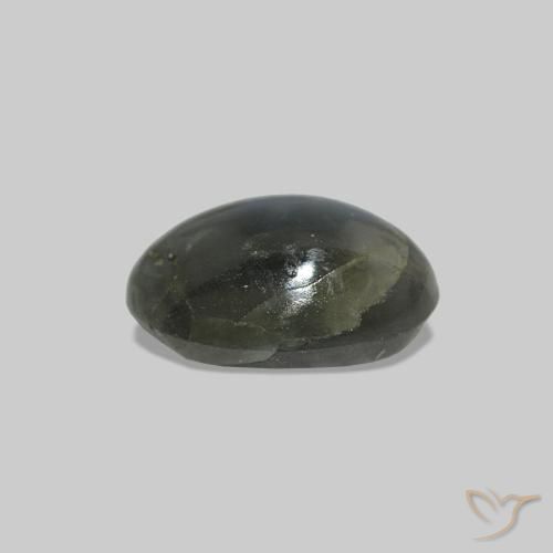 Cat's Eye Alexandrite Cinzento Esverdeado Pálido Natural 0.52ct, oval, Opaco